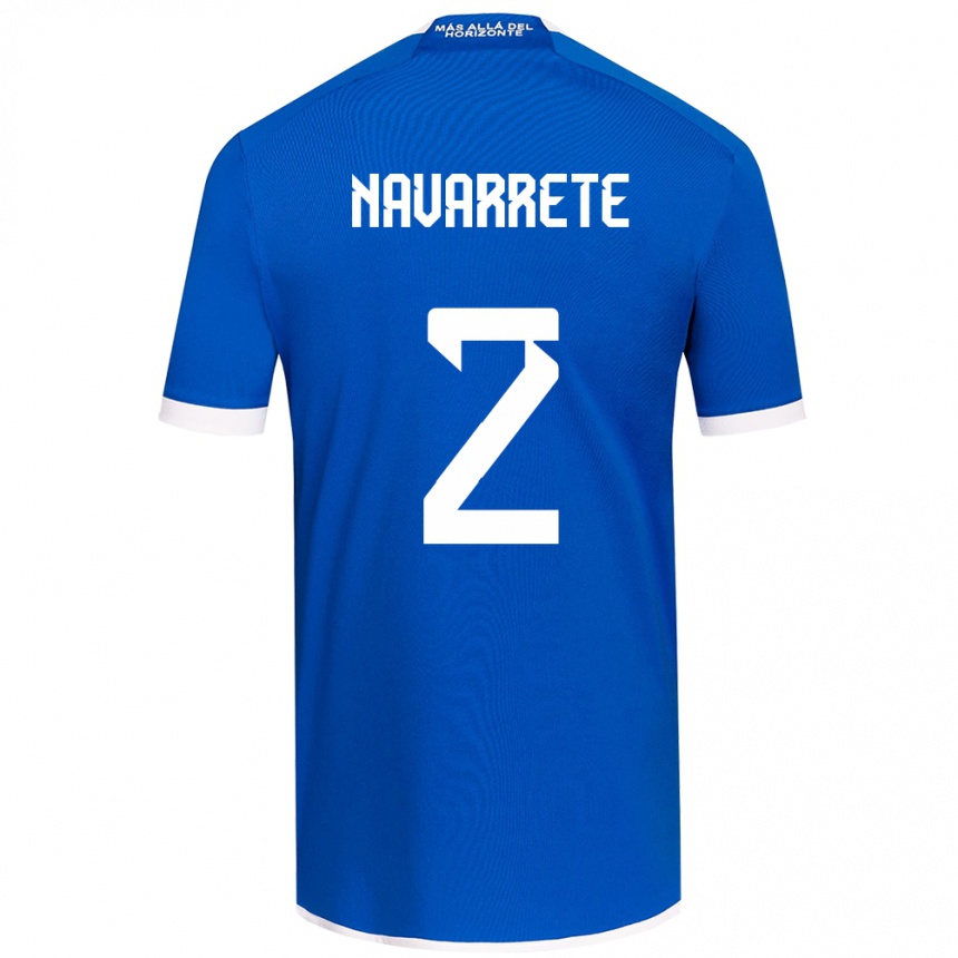 Kids Football Daniel Navarrete #2 Blue White Home Jersey 2024/25 T-Shirt Nz