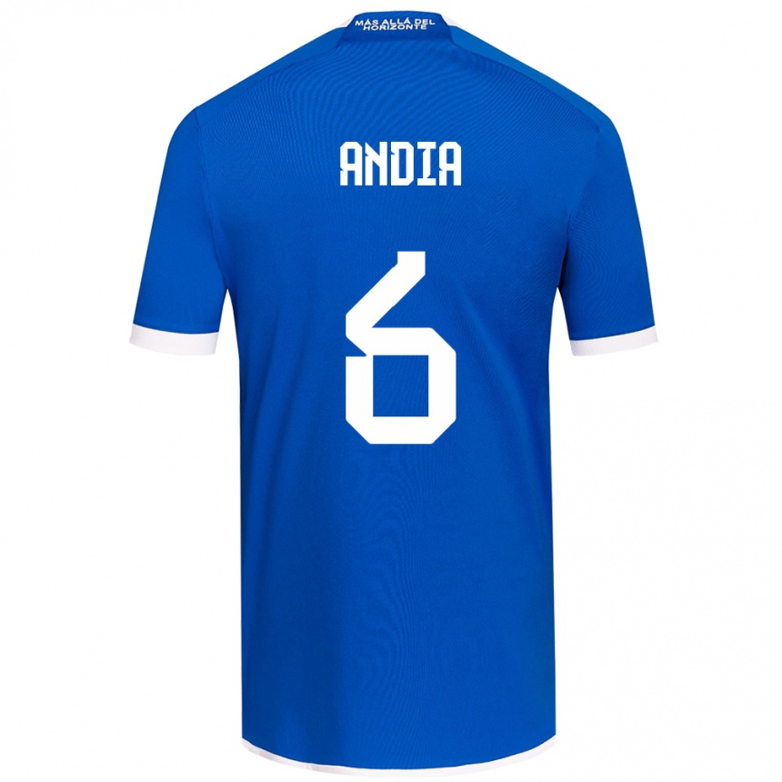 Kids Football Yonathan Andía #6 Blue White Home Jersey 2024/25 T-Shirt Nz