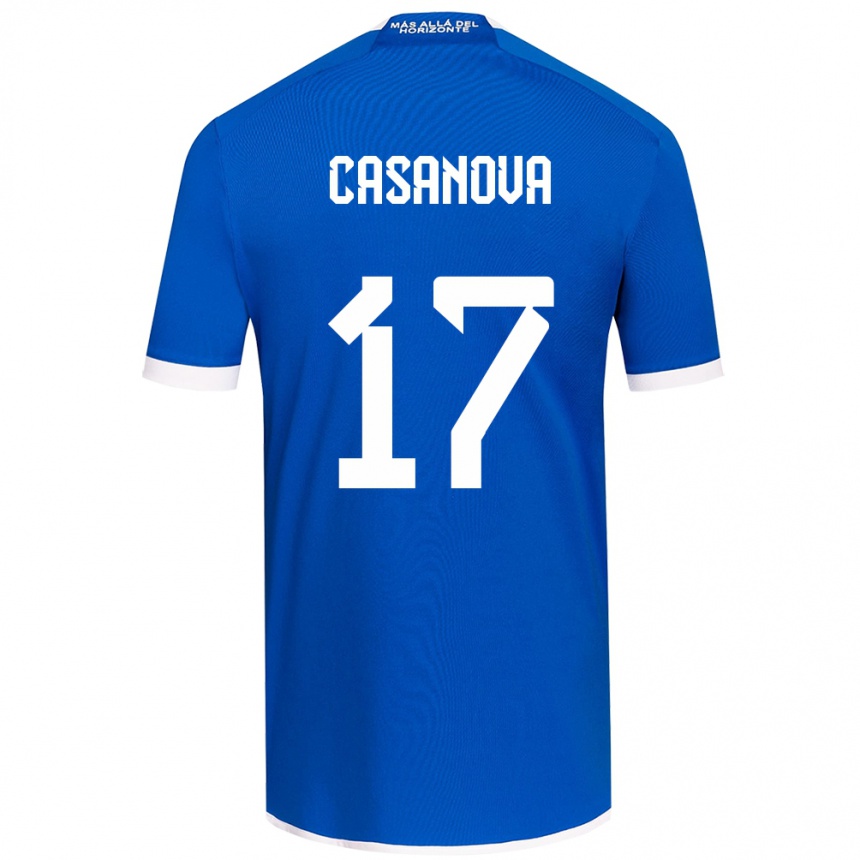 Kids Football Luis Casanova #17 Blue White Home Jersey 2024/25 T-Shirt Nz