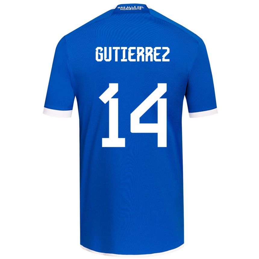 Kids Football Ana Gutiérrez #14 Blue White Home Jersey 2024/25 T-Shirt Nz