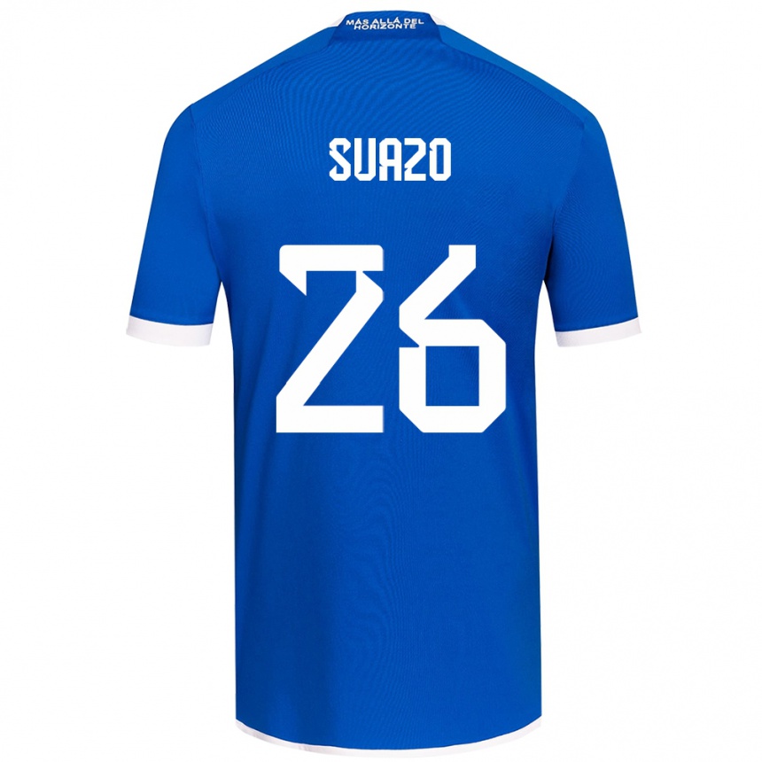 Kids Football Gretzel Suazo #26 Blue White Home Jersey 2024/25 T-Shirt Nz