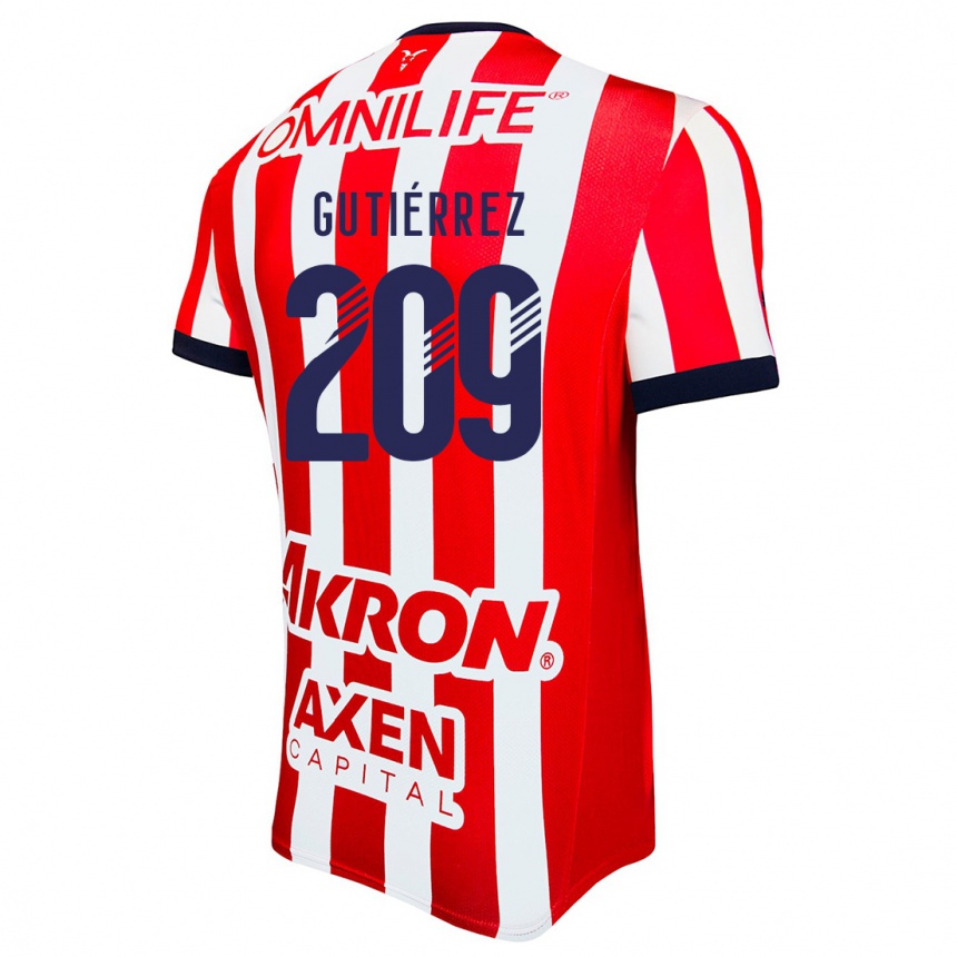 Kids Football Edgar Gutiérrez #209 Red White Blue Home Jersey 2024/25 T-Shirt Nz