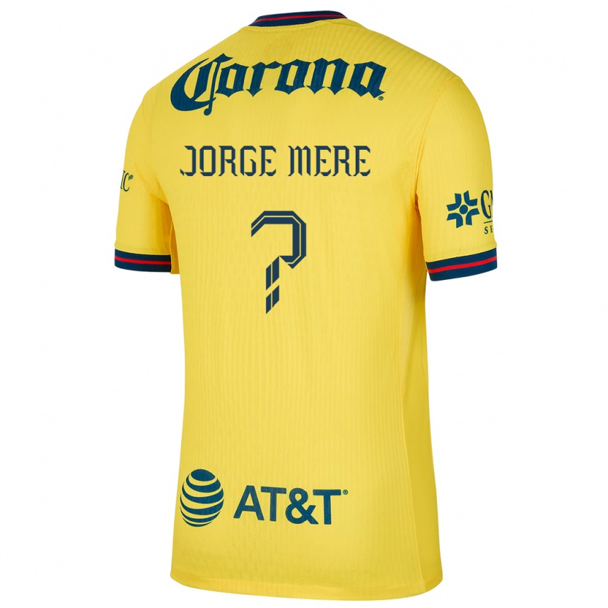 Kids Football Jorge Meré #0 Yellow Blue Home Jersey 2024/25 T-Shirt Nz