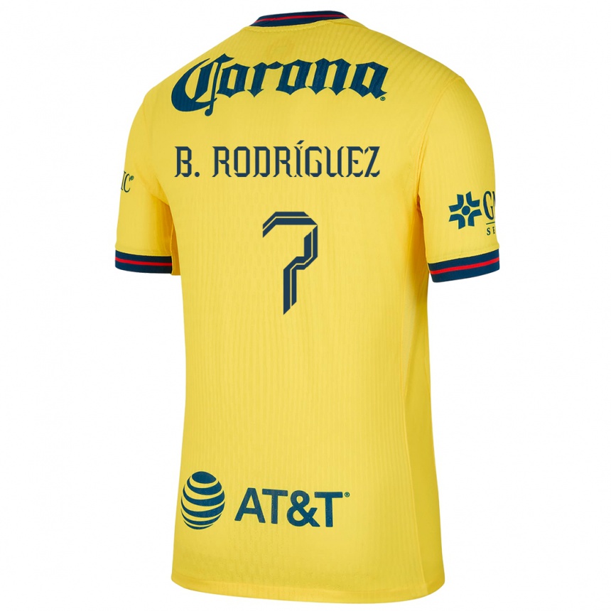 Kids Football Brian Rodríguez #7 Yellow Blue Home Jersey 2024/25 T-Shirt Nz