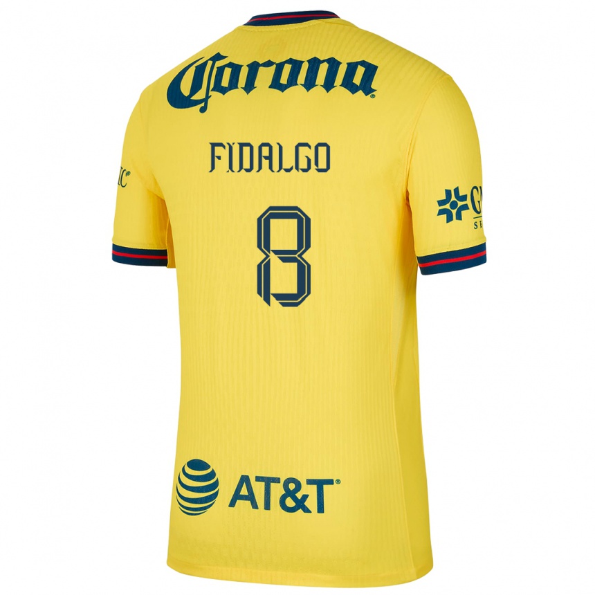 Kids Football Álvaro Fidalgo #8 Yellow Blue Home Jersey 2024/25 T-Shirt Nz