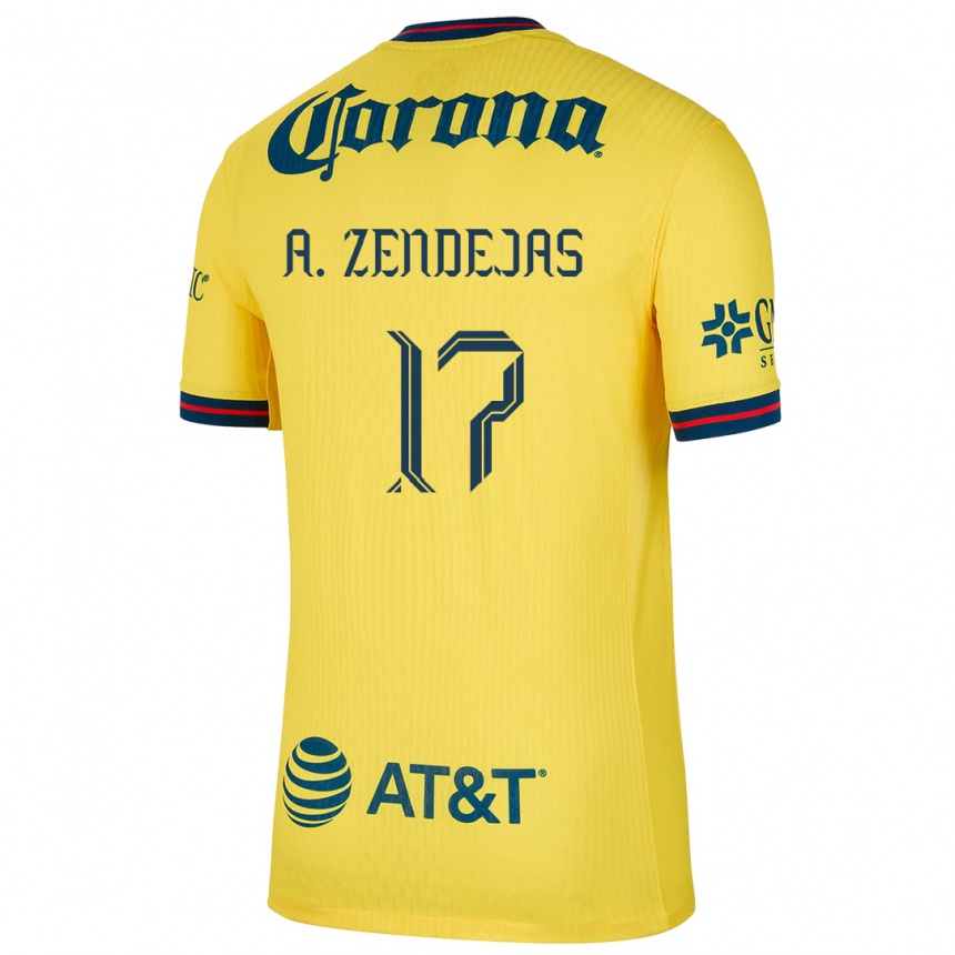 Kids Football Álex Zendejas #17 Yellow Blue Home Jersey 2024/25 T-Shirt Nz