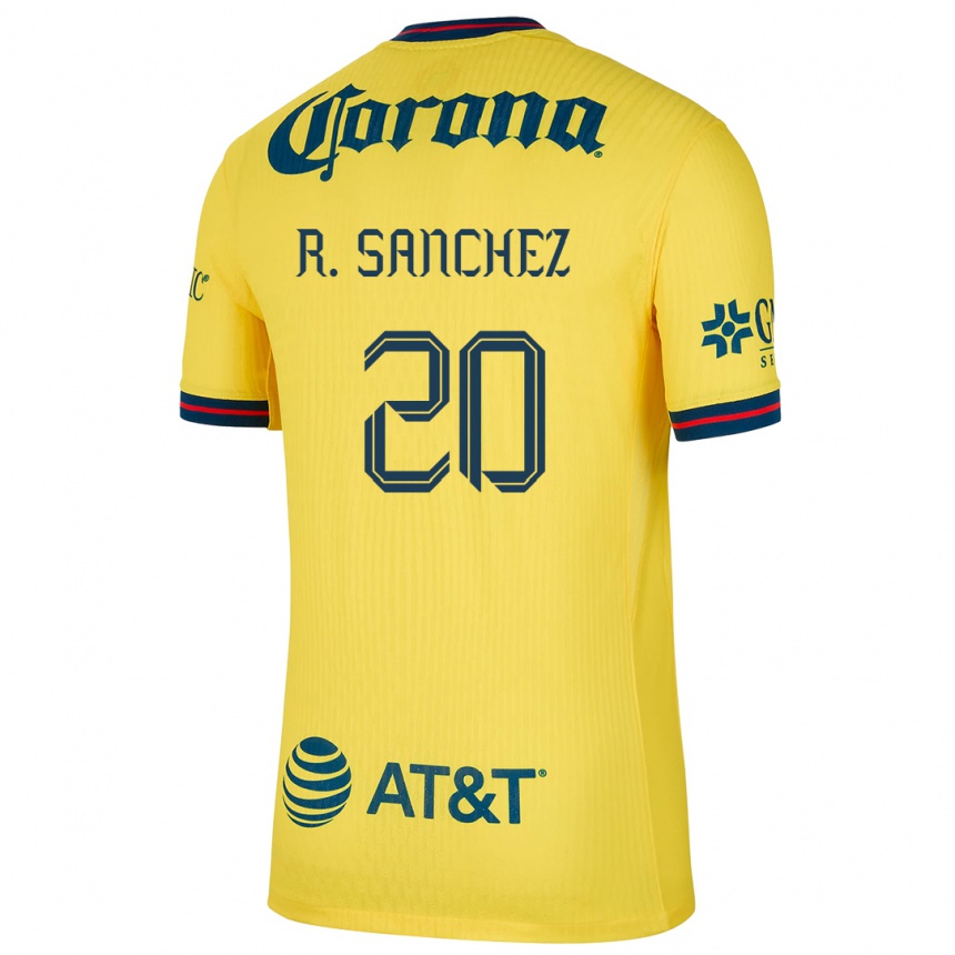 Kids Football Richard Sánchez #20 Yellow Blue Home Jersey 2024/25 T-Shirt Nz