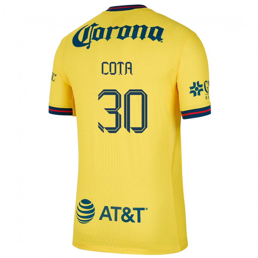 Kids Football Rodolfo Cota #30 Yellow Blue Home Jersey 2024/25 T-Shirt Nz