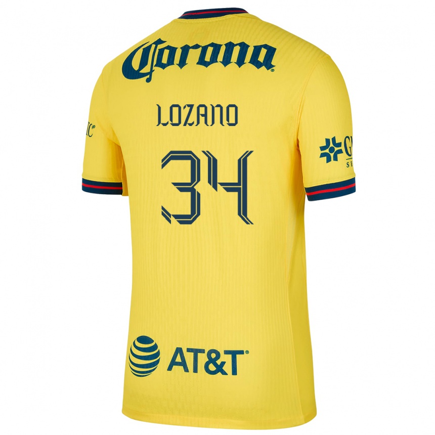 Kids Football Esteban Lozano #34 Yellow Blue Home Jersey 2024/25 T-Shirt Nz