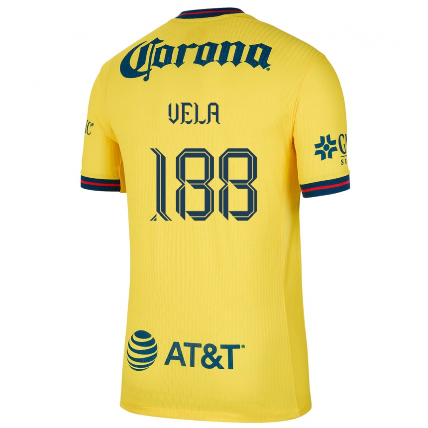 Kids Football Christo Vela #188 Yellow Blue Home Jersey 2024/25 T-Shirt Nz