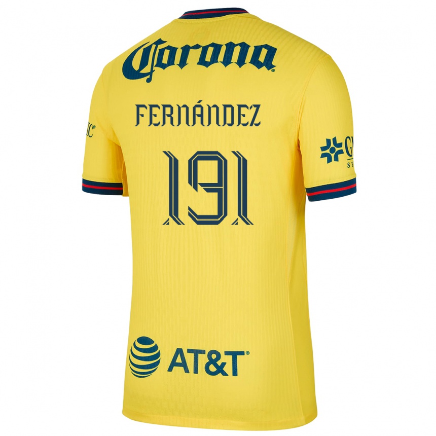 Kids Football Adrián Fernández #191 Yellow Blue Home Jersey 2024/25 T-Shirt Nz