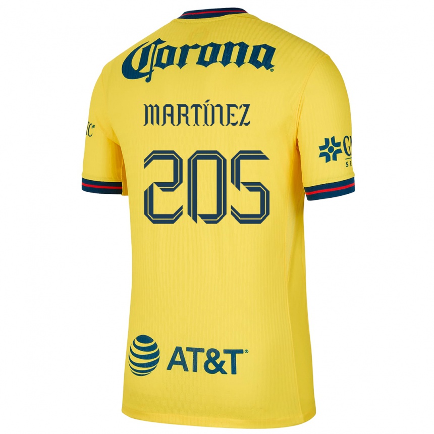 Kids Football Sebastián Martínez #205 Yellow Blue Home Jersey 2024/25 T-Shirt Nz