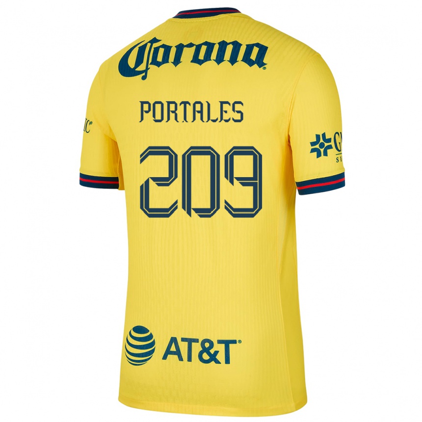 Kids Football Walter Portales #209 Yellow Blue Home Jersey 2024/25 T-Shirt Nz