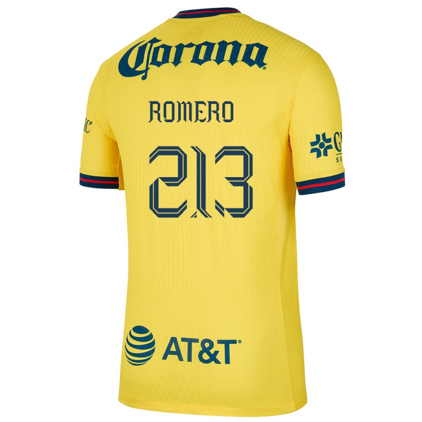 Kids Football Axel Romero #213 Yellow Blue Home Jersey 2024/25 T-Shirt Nz