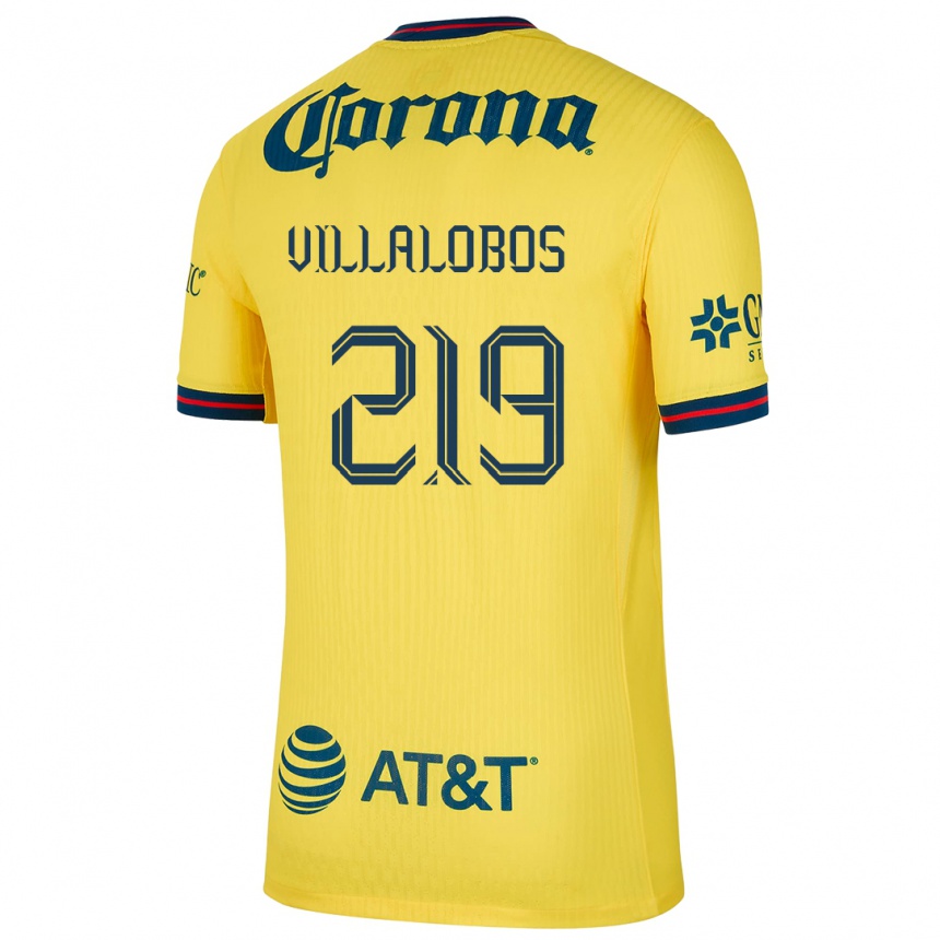 Kids Football Patricio Villalobos #219 Yellow Blue Home Jersey 2024/25 T-Shirt Nz