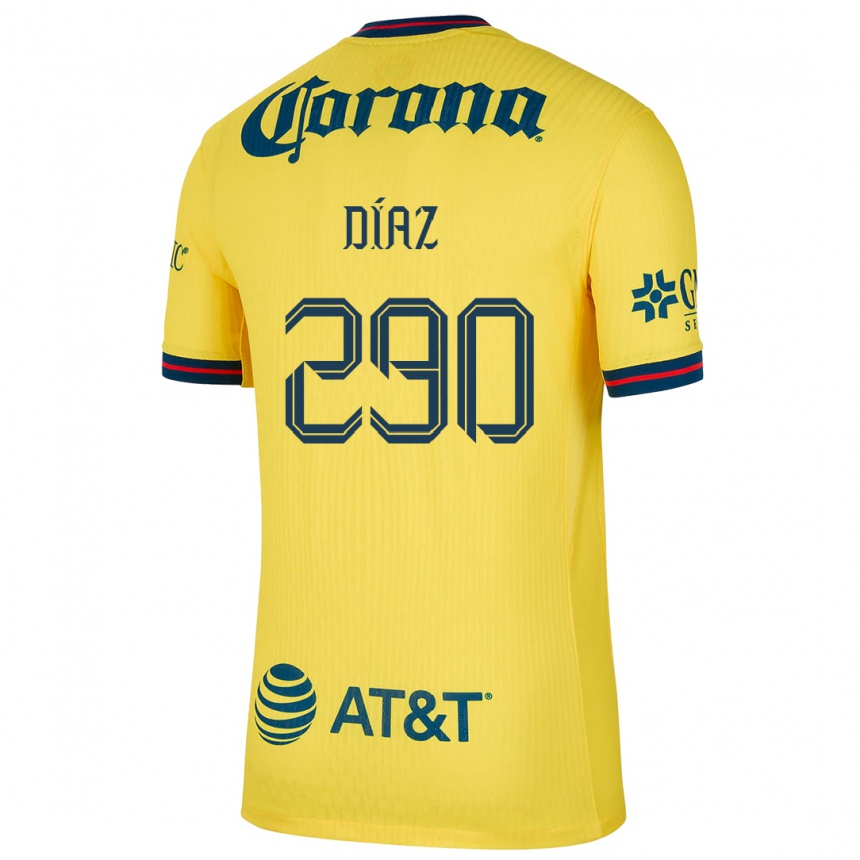 Kids Football Julio Díaz #290 Yellow Blue Home Jersey 2024/25 T-Shirt Nz