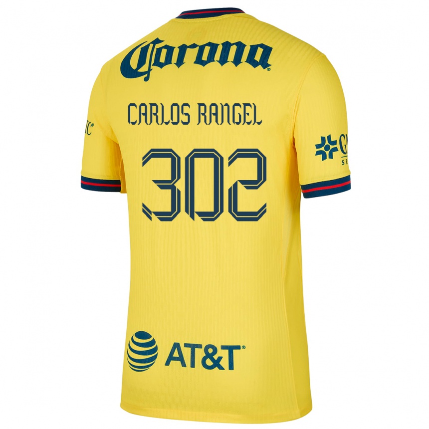 Kids Football Juan Carlos Rangel #302 Yellow Blue Home Jersey 2024/25 T-Shirt Nz