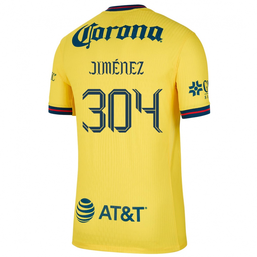 Kids Football Derek Jiménez #304 Yellow Blue Home Jersey 2024/25 T-Shirt Nz