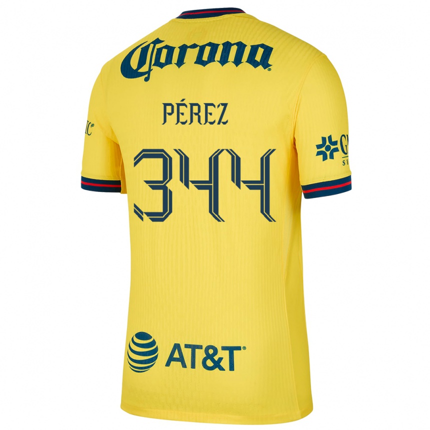 Kids Football Froylan Pérez #344 Yellow Blue Home Jersey 2024/25 T-Shirt Nz