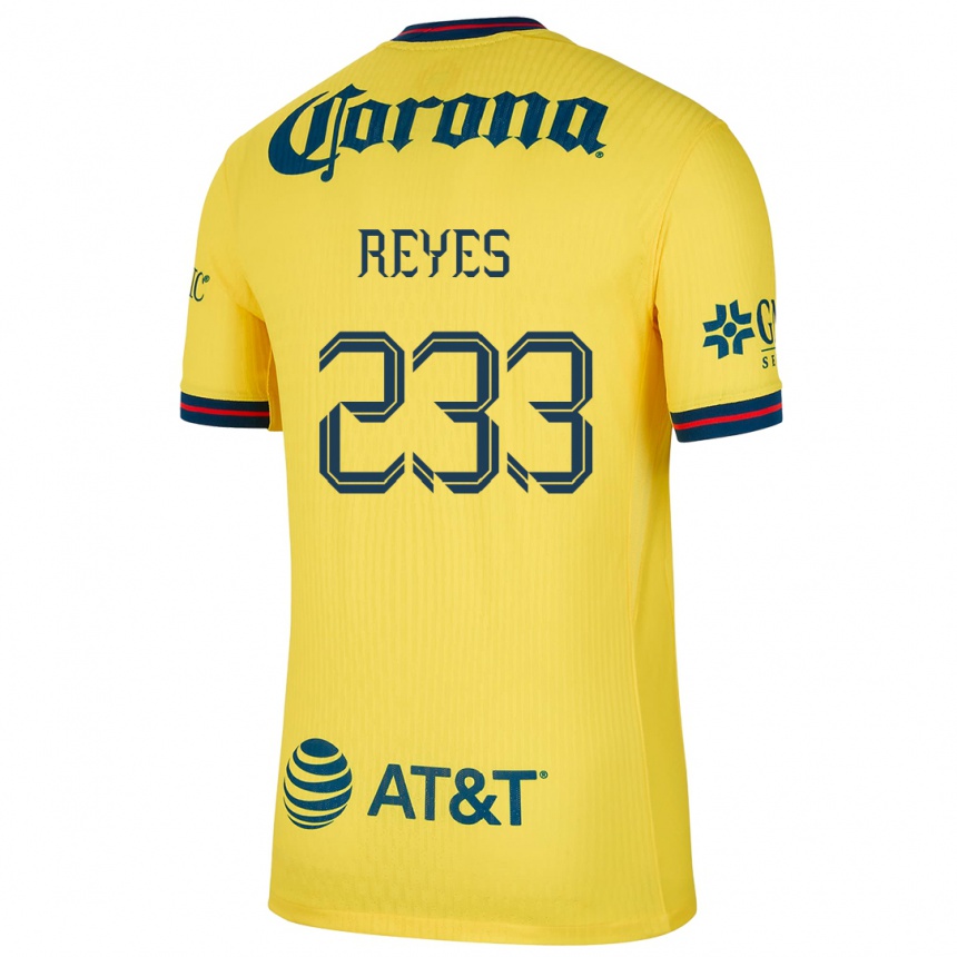 Kids Football Andrés Reyes #233 Yellow Blue Home Jersey 2024/25 T-Shirt Nz