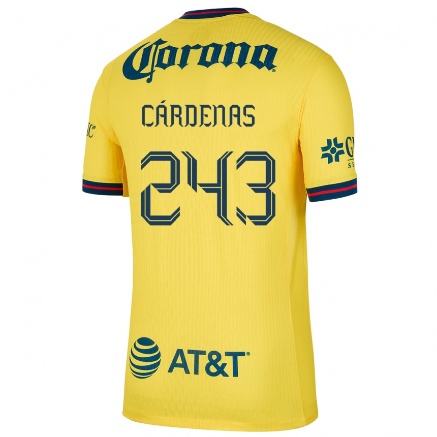 Kids Football Alejandro Cárdenas #243 Yellow Blue Home Jersey 2024/25 T-Shirt Nz