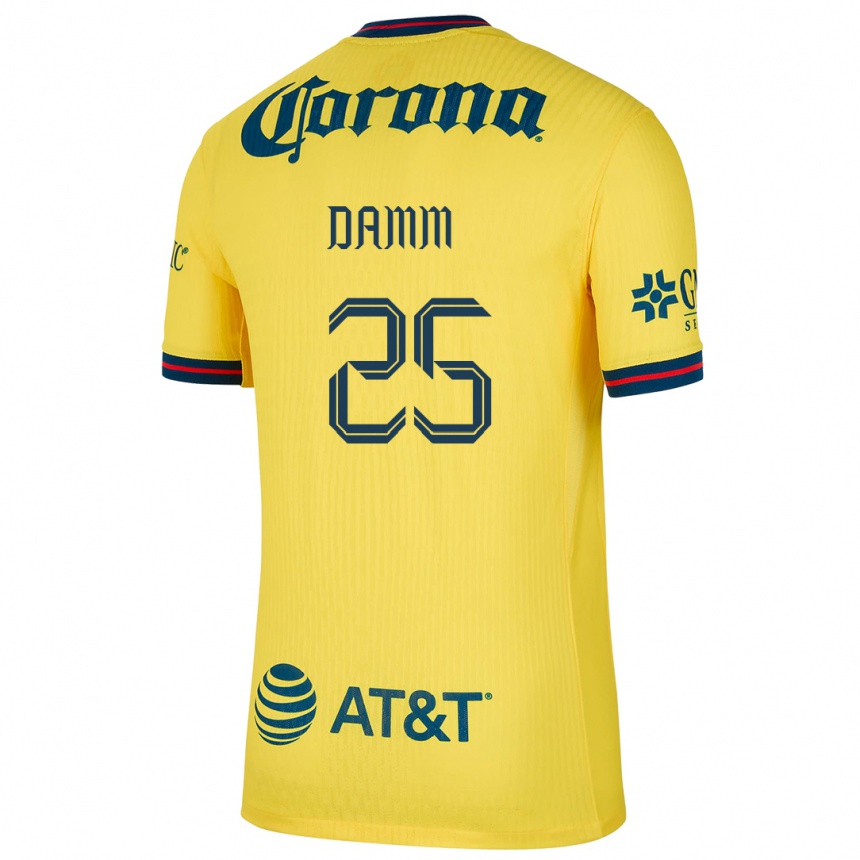 Kids Football Jurgen Damm #25 Yellow Blue Home Jersey 2024/25 T-Shirt Nz