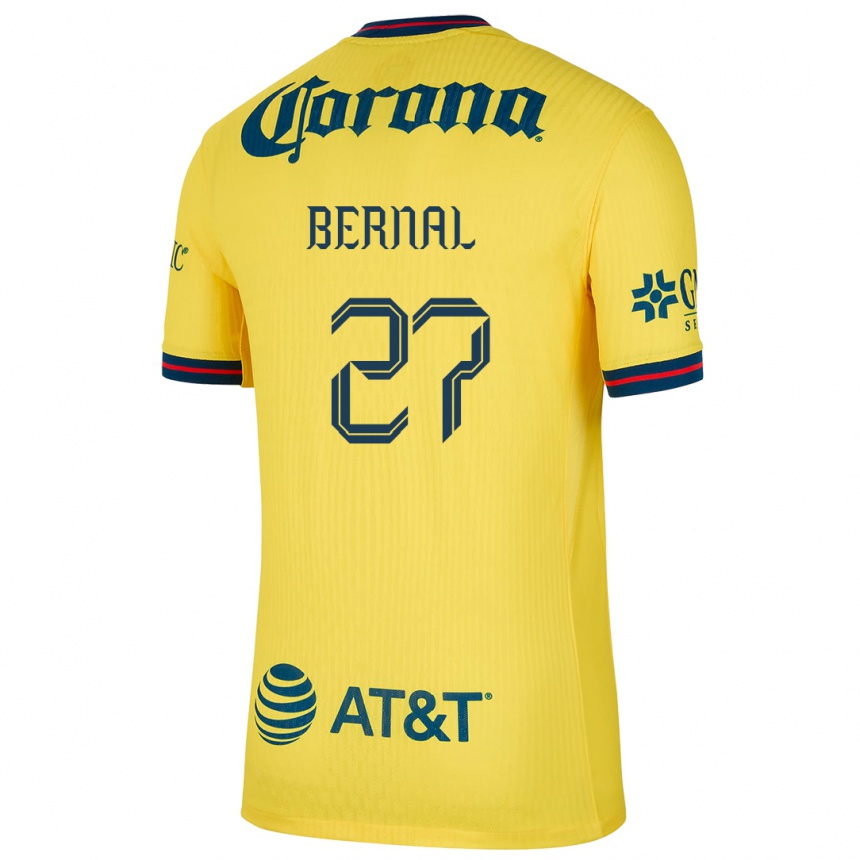 Kids Football Mayra Pelayo Bernal #27 Yellow Blue Home Jersey 2024/25 T-Shirt Nz