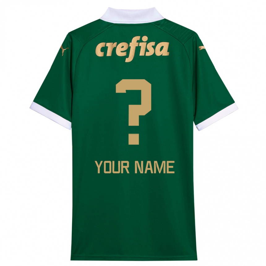 Kids Football Your Name #0 Green White Home Jersey 2024/25 T-Shirt Nz