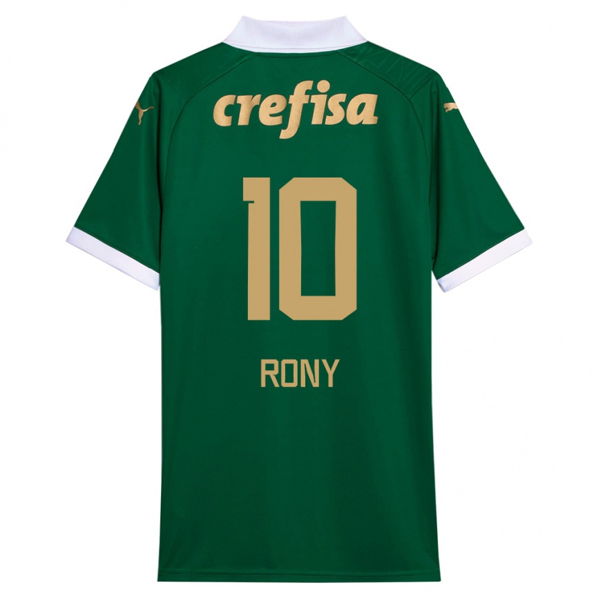 Kids Football Rony #10 Green White Home Jersey 2024/25 T-Shirt Nz