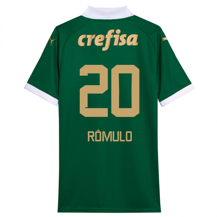 Kids Football Rômulo #20 Green White Home Jersey 2024/25 T-Shirt Nz