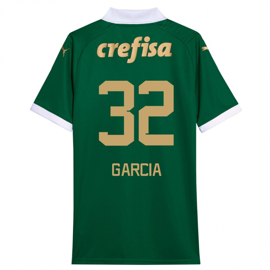 Kids Football Garcia #32 Green White Home Jersey 2024/25 T-Shirt Nz