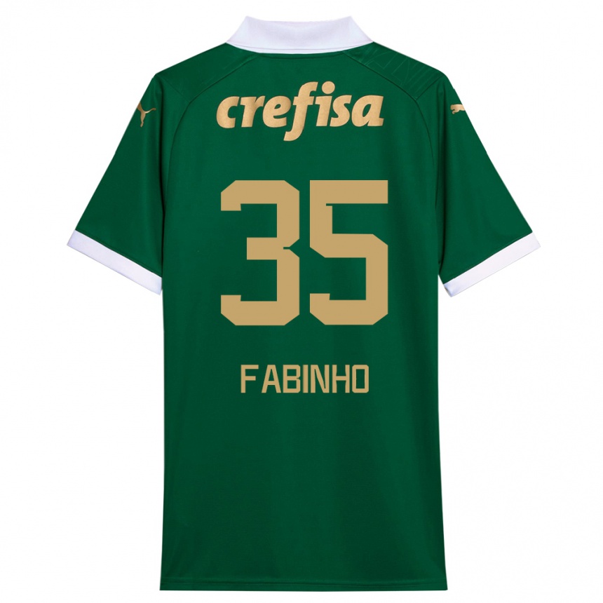 Kids Football Fabinho #35 Green White Home Jersey 2024/25 T-Shirt Nz