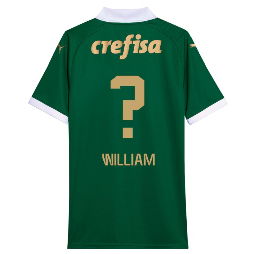 Kids Football William #0 Green White Home Jersey 2024/25 T-Shirt Nz