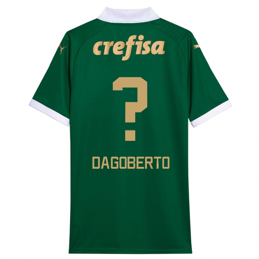 Kids Football Dagoberto #0 Green White Home Jersey 2024/25 T-Shirt Nz