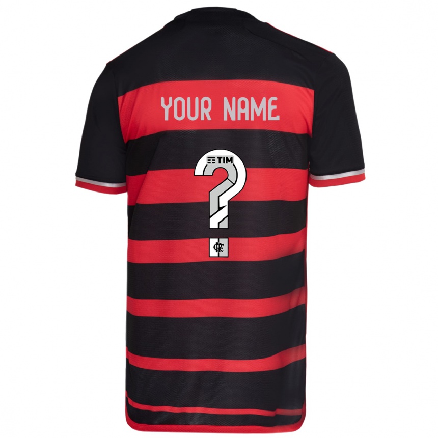 Kids Football Your Name #0 Red Black Home Jersey 2024/25 T-Shirt Nz