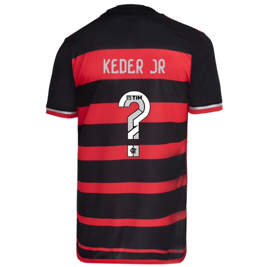 Kids Football Keder Jr #0 Red Black Home Jersey 2024/25 T-Shirt Nz