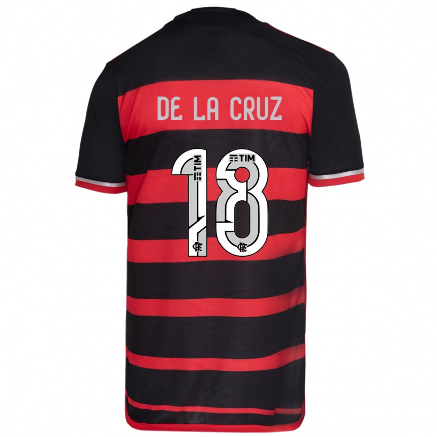 Kids Football Nicolás De La Cruz #18 Red Black Home Jersey 2024/25 T-Shirt Nz