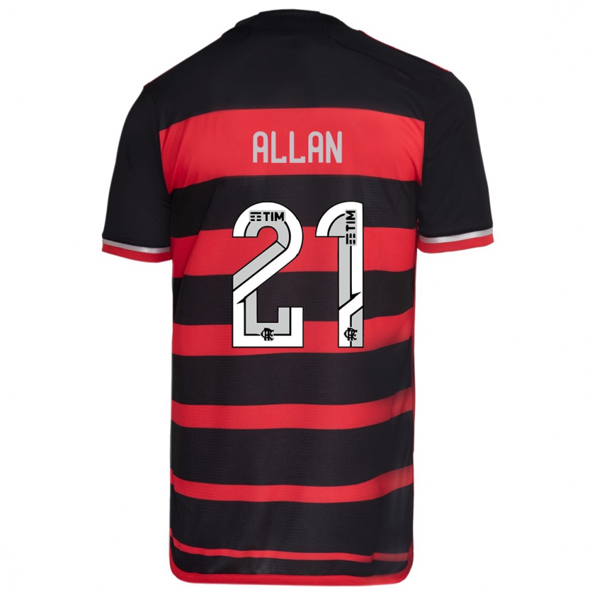 Kids Football Allan #21 Red Black Home Jersey 2024/25 T-Shirt Nz