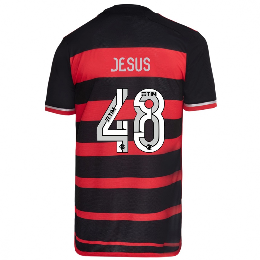 Kids Football Igor Jesus #48 Red Black Home Jersey 2024/25 T-Shirt Nz