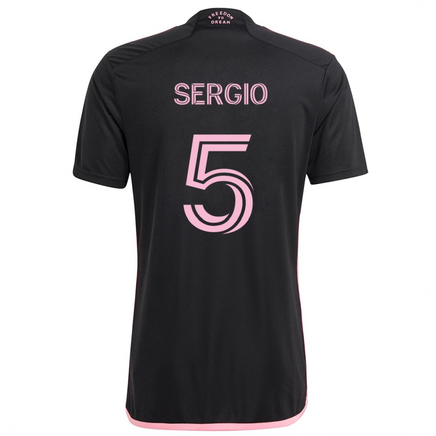 Kids Football Sergio Busquets #5 Black Away Jersey 2024/25 T-Shirt Nz