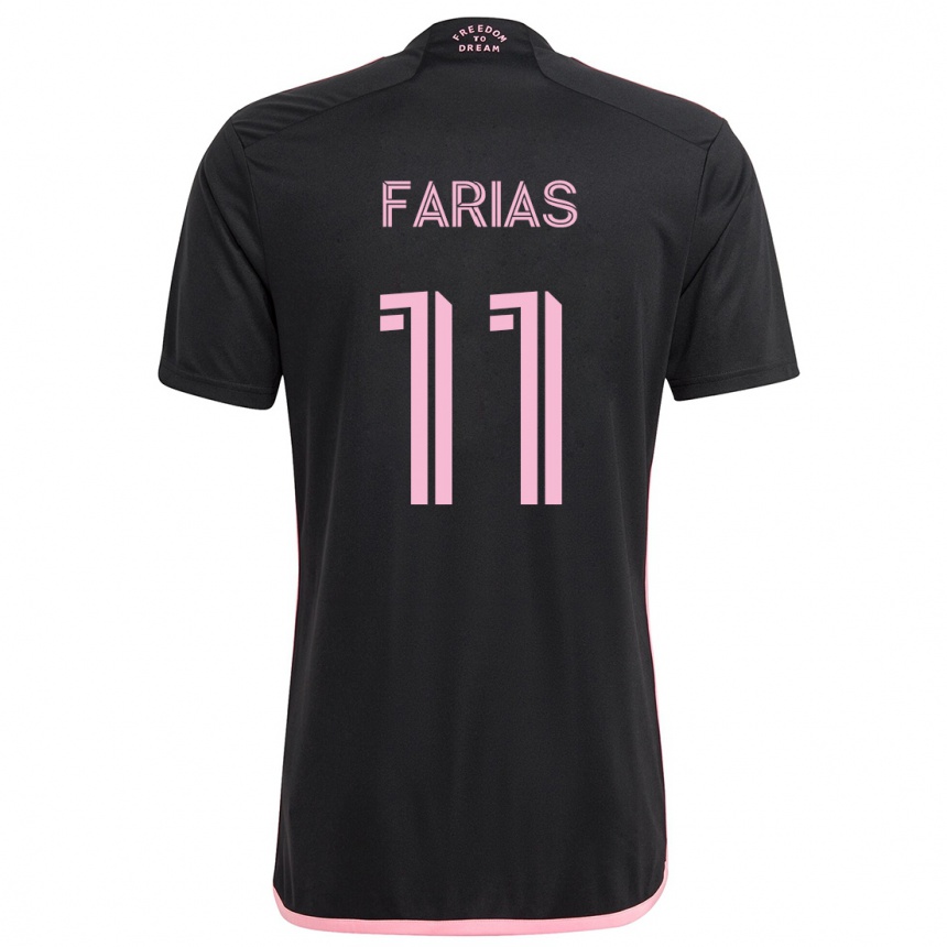 Kids Football Facundo Farías #11 Black Away Jersey 2024/25 T-Shirt Nz