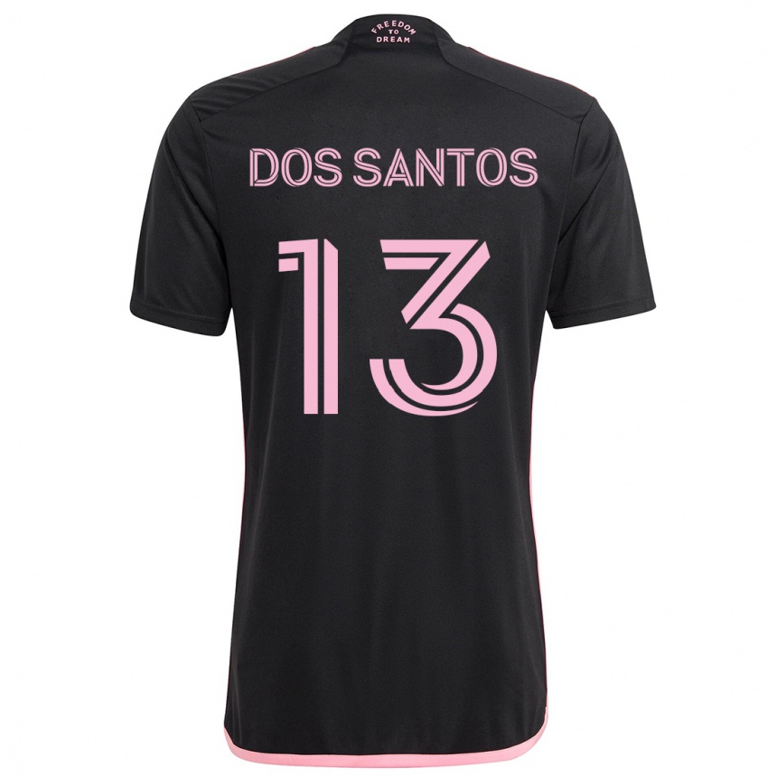 Kids Football Cj Dos Santos #13 Black Away Jersey 2024/25 T-Shirt Nz