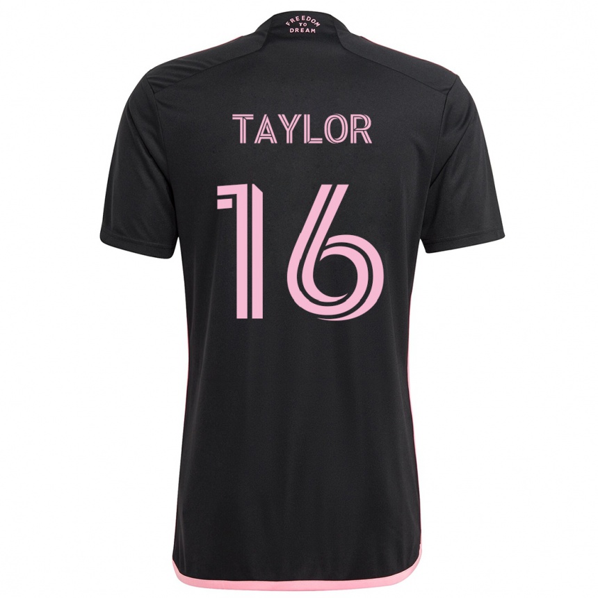 Kids Football Robert Taylor #16 Black Away Jersey 2024/25 T-Shirt Nz