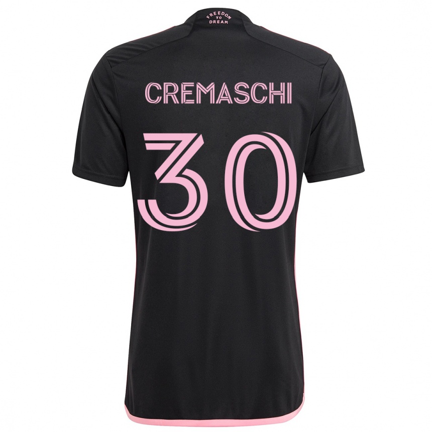 Kids Football Benja Cremaschi #30 Black Away Jersey 2024/25 T-Shirt Nz