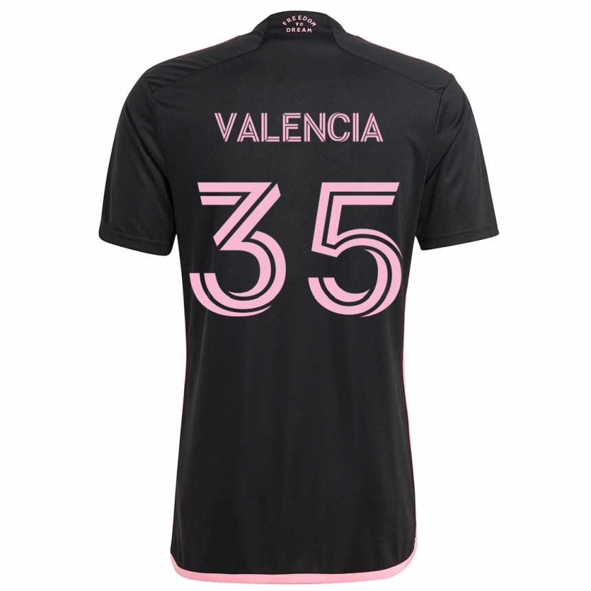 Kids Football Felipe Valencia #35 Black Away Jersey 2024/25 T-Shirt Nz