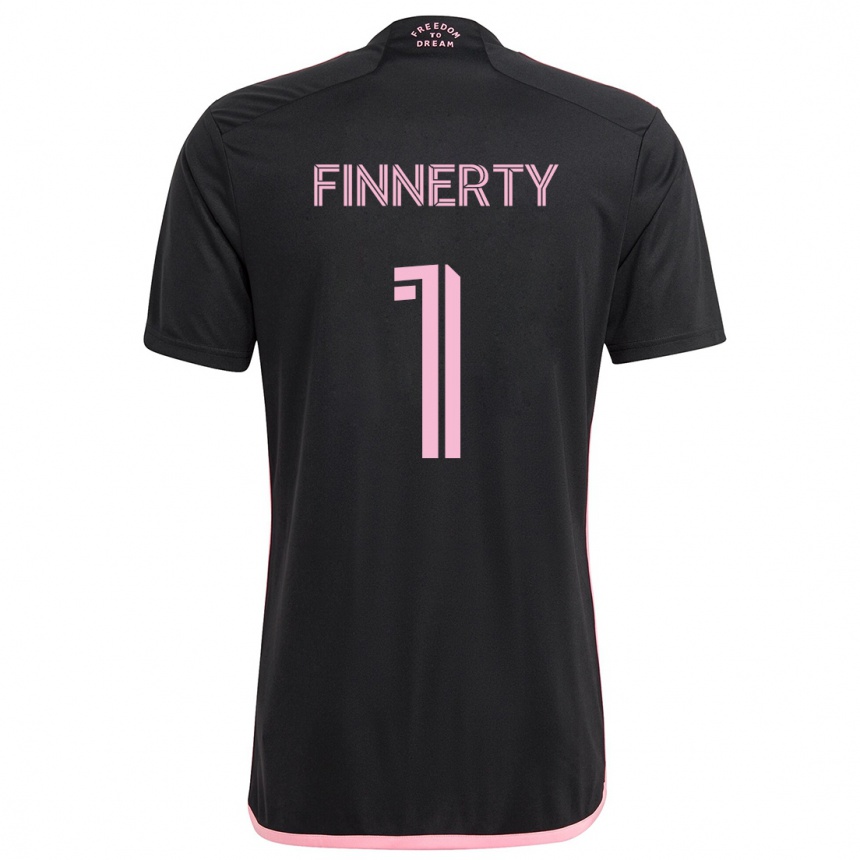 Kids Football Owen Finnerty #1 Black Away Jersey 2024/25 T-Shirt Nz