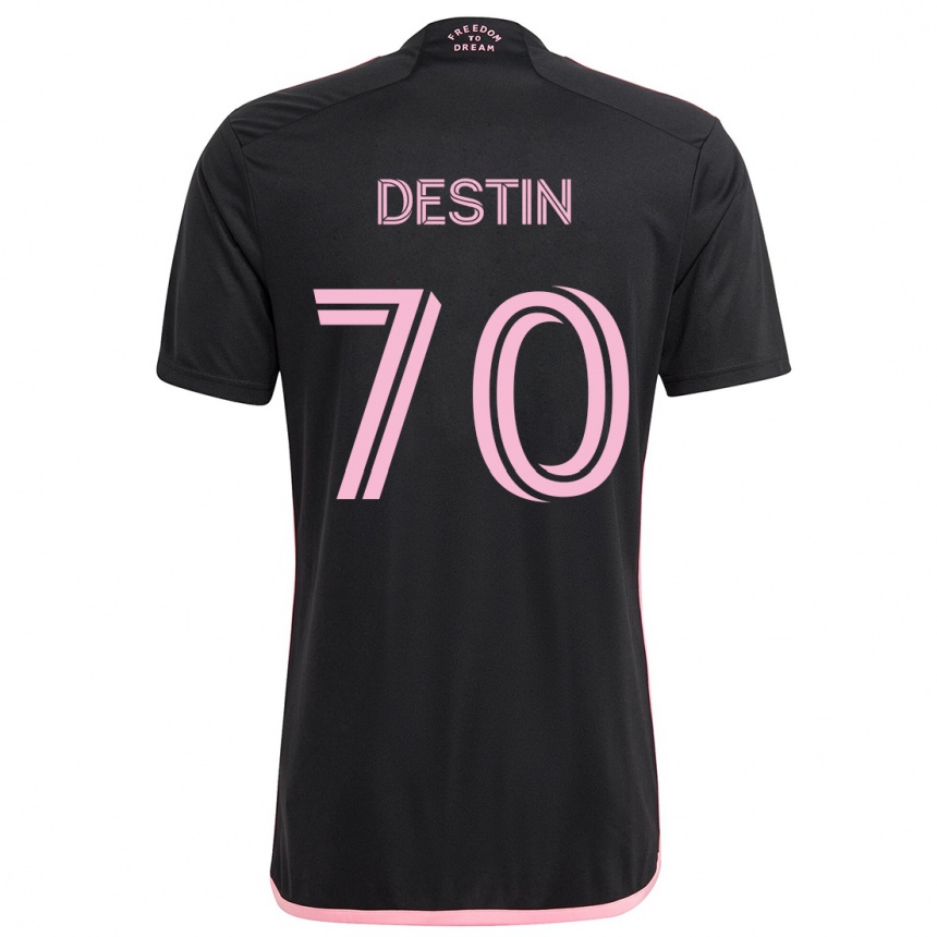 Kids Football Bryan Destin #70 Black Away Jersey 2024/25 T-Shirt Nz