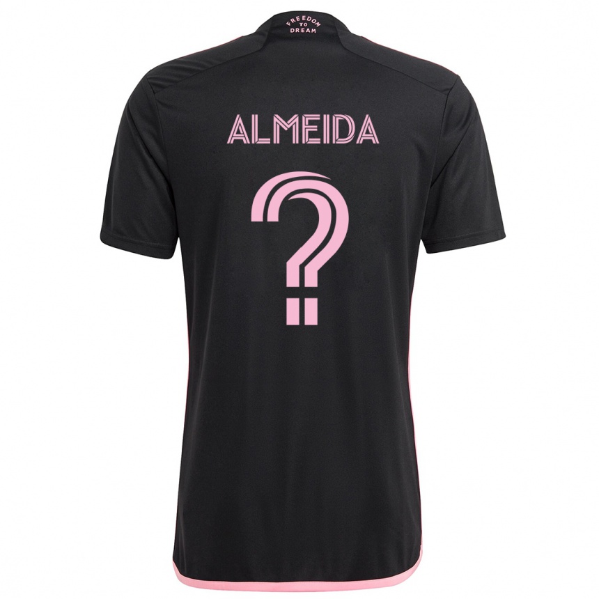 Kids Football Nicholas Almeida #0 Black Away Jersey 2024/25 T-Shirt Nz