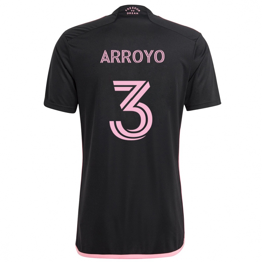 Kids Football Dixon Arroyo #3 Black Away Jersey 2024/25 T-Shirt Nz