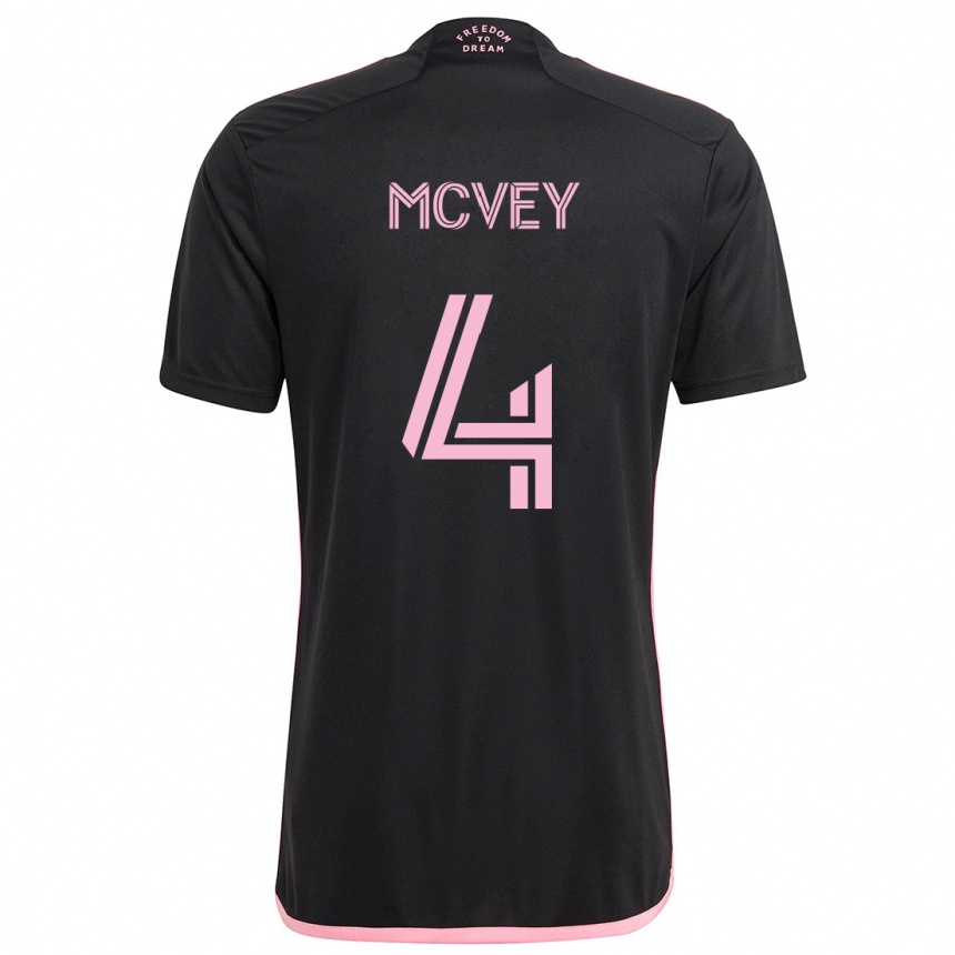 Kids Football Christopher Mcvey #4 Black Away Jersey 2024/25 T-Shirt Nz